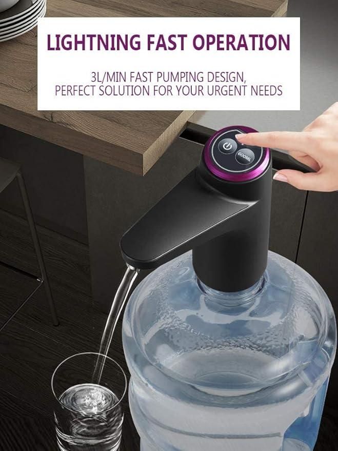 Smart Electric Water Dispenser Pump – USB Rechargeable, One-Touch Automatic for 3,4,5 Gallon Bottles