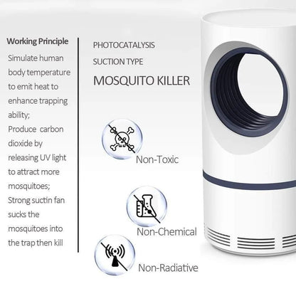 USB Electric Mosquito Killer Lamp-Silent Indoor Insect Trap with UV Light & Suction Fan – Safe, Non-Toxic Bug Zapper for Home & Bedroom
