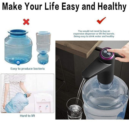 Smart Electric Water Dispenser Pump – USB Rechargeable, One-Touch Automatic for 3,4,5 Gallon Bottles